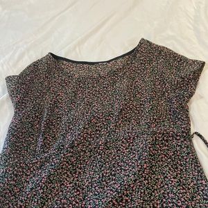 Floral, sheer short dress with ties.